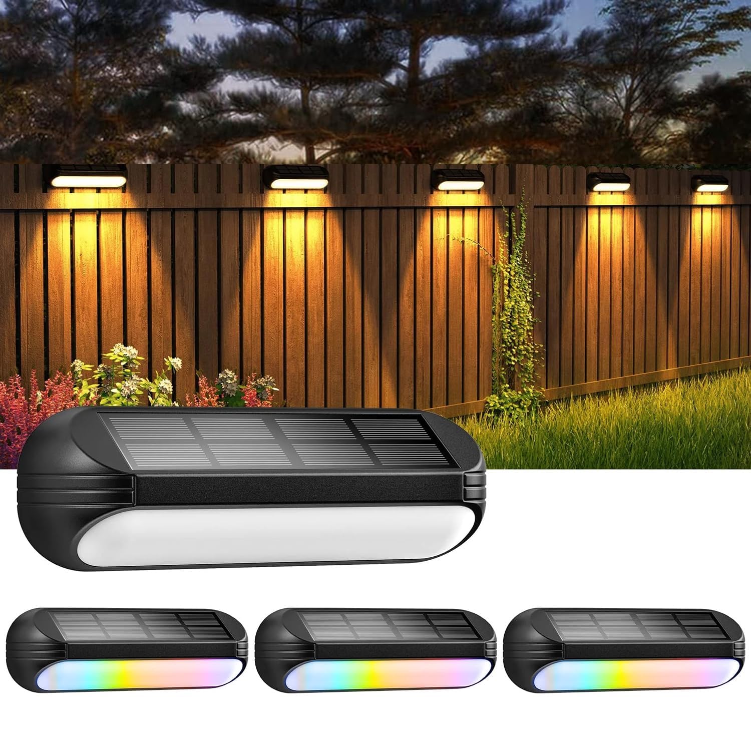 GIGALUMI GL-226 Solar Deck Light with 5V Panel 500 mAh Ni-MH Battery BIS Approved Outdoor IP65 Waterproof Step Lights for Stairs Fence Pathway Yard Railing (1Pc, WW/RGB)-picture-18