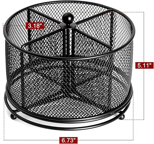 Miniatura 7 de Soporte giratorio de 360 para encimera para mesa, 4 secciones, soporte para cubiertos para fiestas, organizador de cubiertos de cocina, encimera