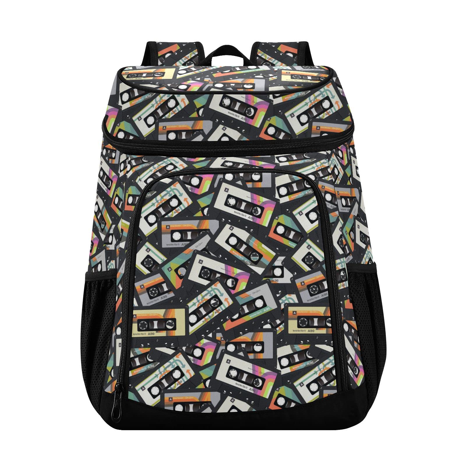 Mochila térmica retro vintage con cinta de cassette con aislamiento, mochila de gran capacidad para mujeres y hombres, camping, senderismo, playa, picnic, trabajo, universidad, oficina