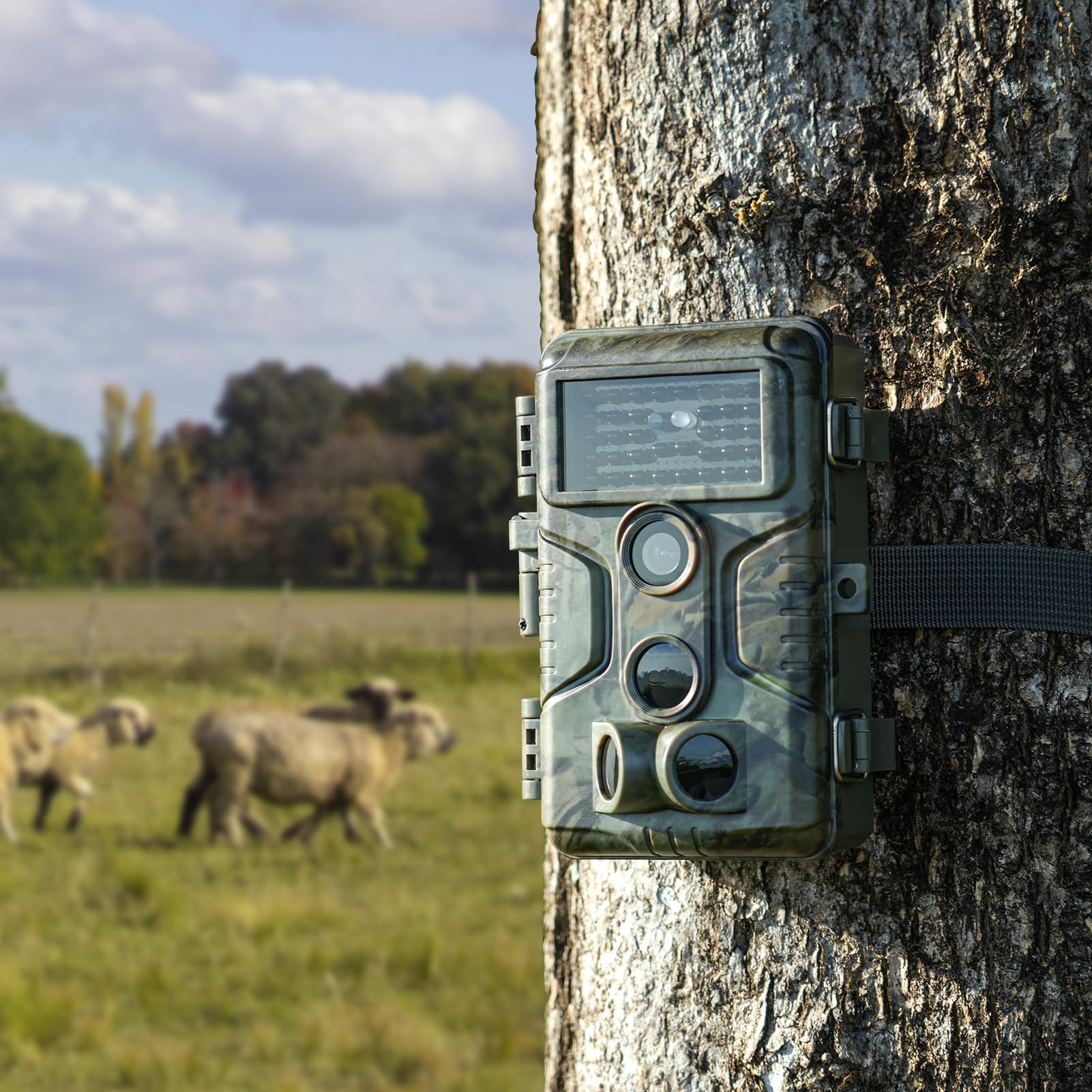 GardePro A3S Wildkamera mit 64GB SD-Karte, 64MP 1296P H.264 Video Wildtierkamera mit Klarer 30m No Glow Infrarot, 0.1s Schnelle Trigger Nachtsicht Bewegungsmelder, 120° Erfassungswinkel, IP66