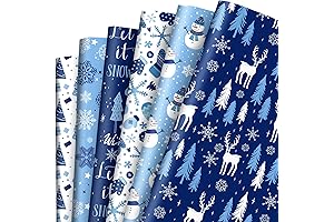 Blue and Silver Christmas Wrapping Paper