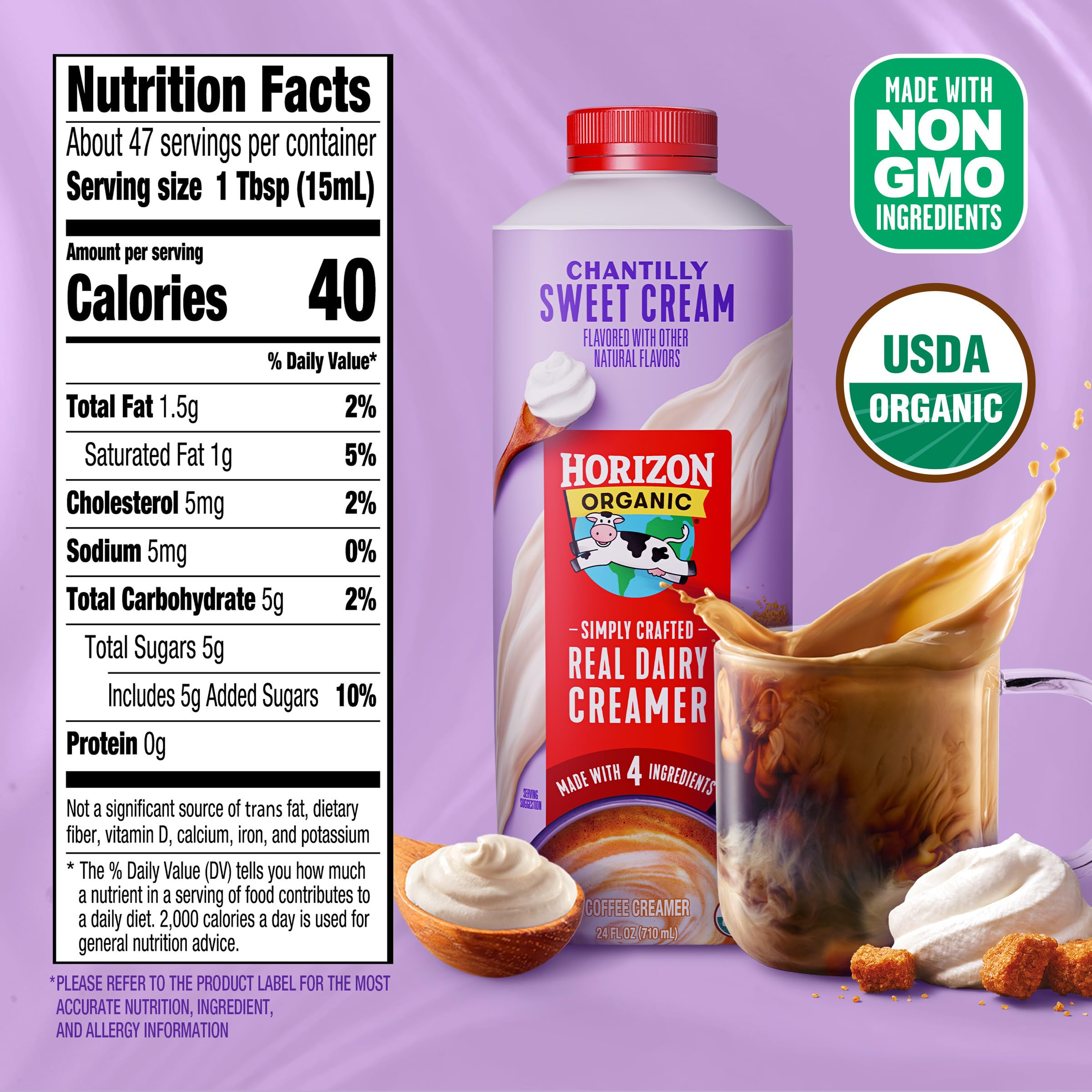 HR クリーム Amazon.com: Horizon Organic Real Dairy Chantilly Sweet Cream