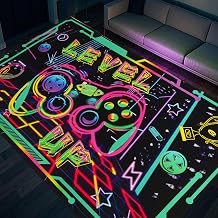 Cool Video Game Carpet Rugs for Gamer Kids Boys Mens Room Bedroom Decor, Gamepad Controller Area Rug Under Desk Table Chair Sofa Non Slip, Teens Playroom Bedside Floor Rug Mat 3x5