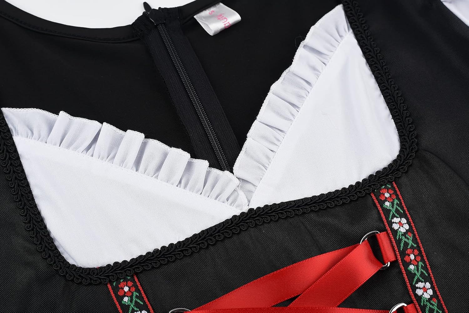 ReliBeauty Dirndl Dresses Women Traditional Oktoberfest Costume 2 Piece Red - Image 4