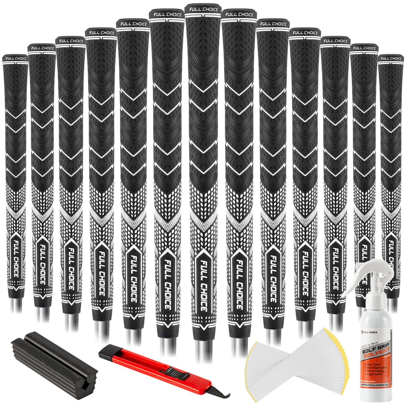 Full Choice Golf Grips 13-Pack, High Traction, White Oversize