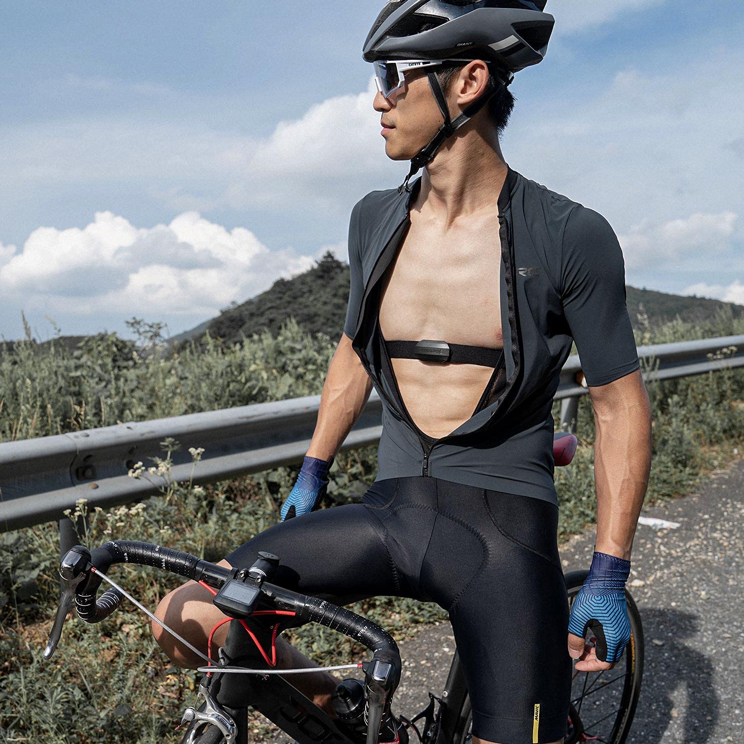 COOSPO H808S Fascia Cardio Cardiofrequenzimetro Fascia Toracica Bluetooth/ANT+, Sensore di Frequenza Cardiaca Impermeabile IP67 Compatibile con CoospoRide/wahoo fitness/strava/Pulsoid