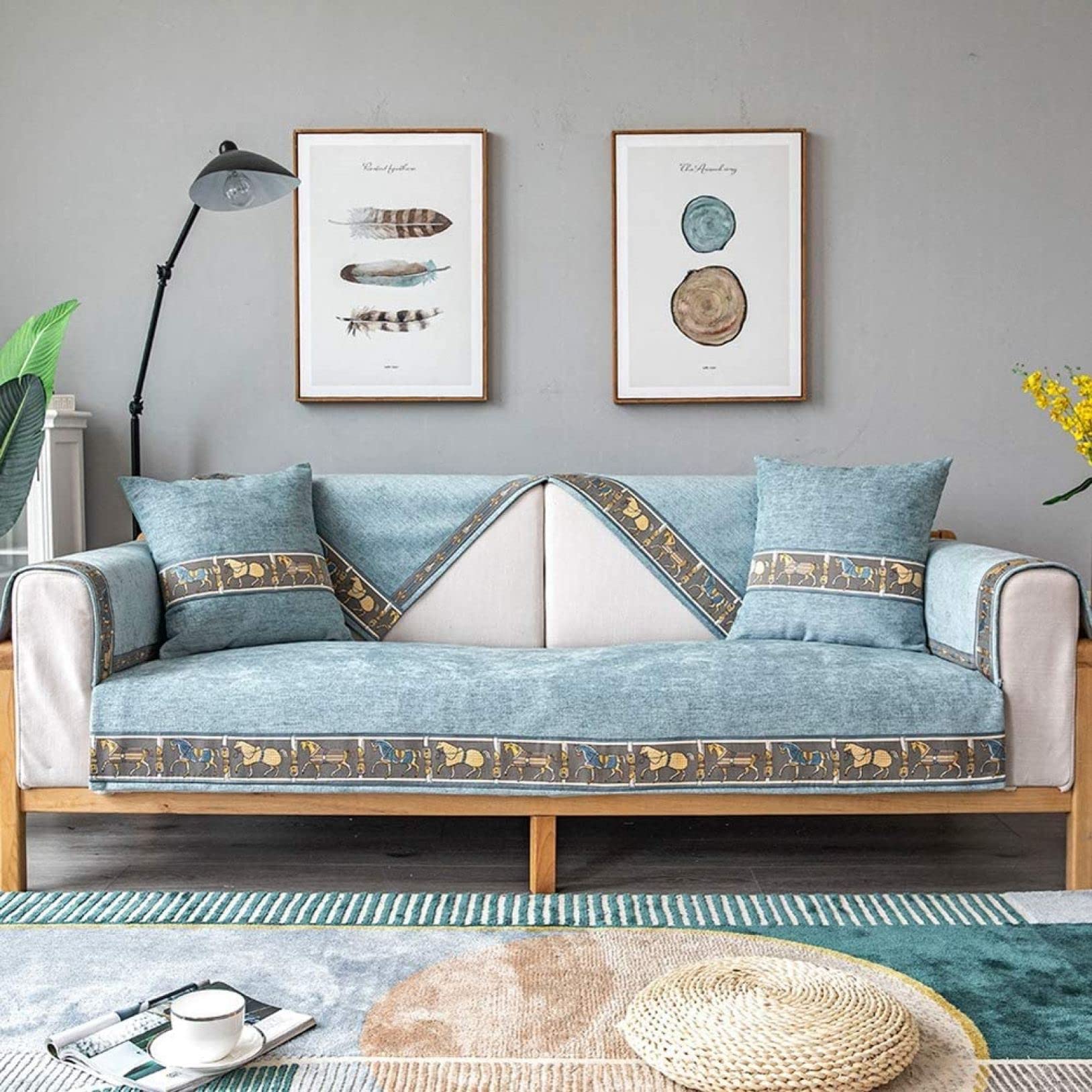 Amazon｜ソファーカバー マルチカバー 北欧風 馬柄 モダン 現代風