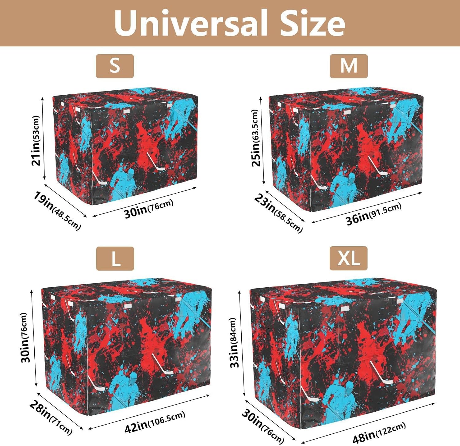 Extreme Hockey Splash Black Dog Crate Cover Roll-up Sides, Pet Crate Cover with Roll-up Sides, Large