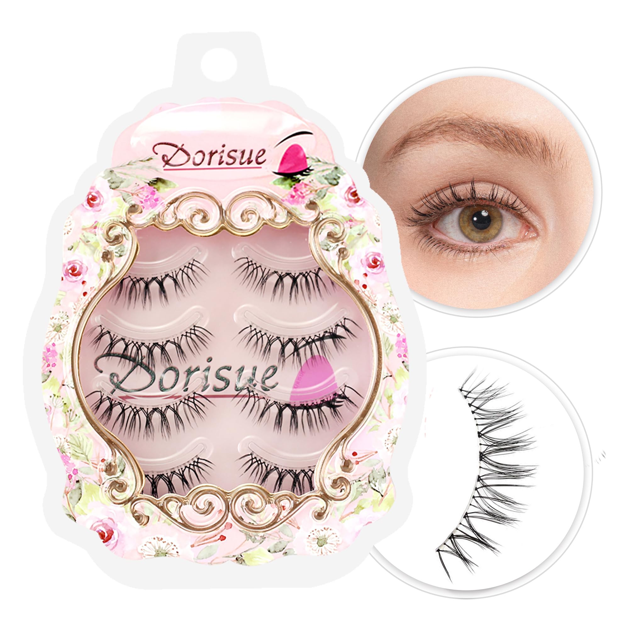 Eelashes Natural look wispies Short lashes 3D natural looking eyelashes LightWeight eyelashes 4 Pairs lashes pack