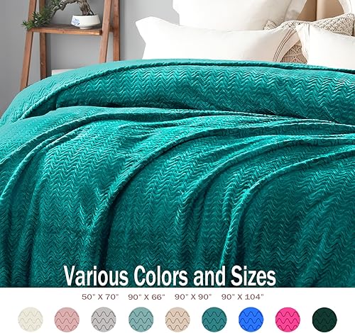 Miniatura 4 de Exclusiva Mezcla - Manta de franela grande de 50 x 70 in, tejido jacquard con diseño de ondas, suave, ligera y decorativa