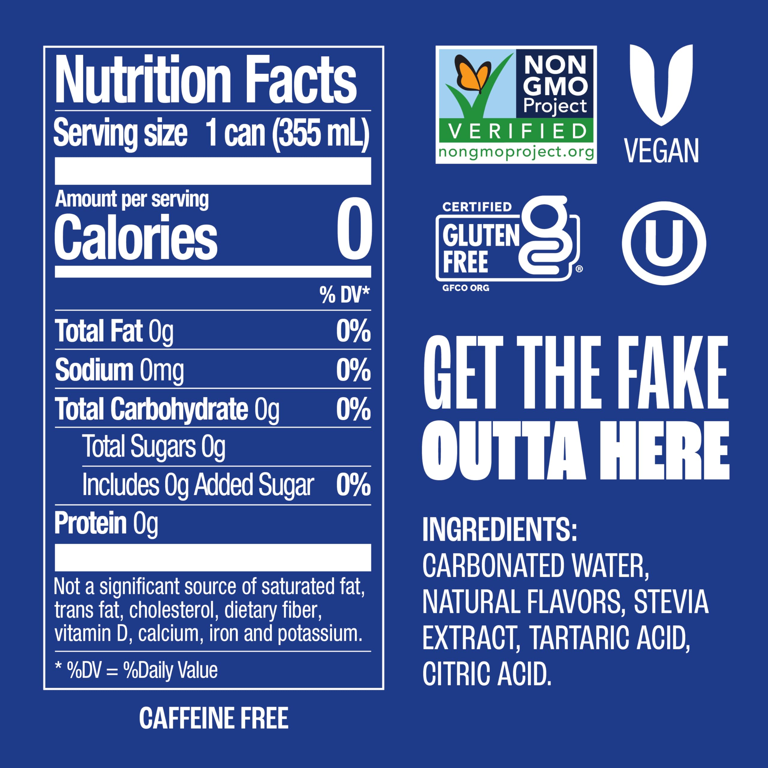 Zevia Zero Calorie Soda, Caffeine Free Cola, 12 fl oz Cans (Pack