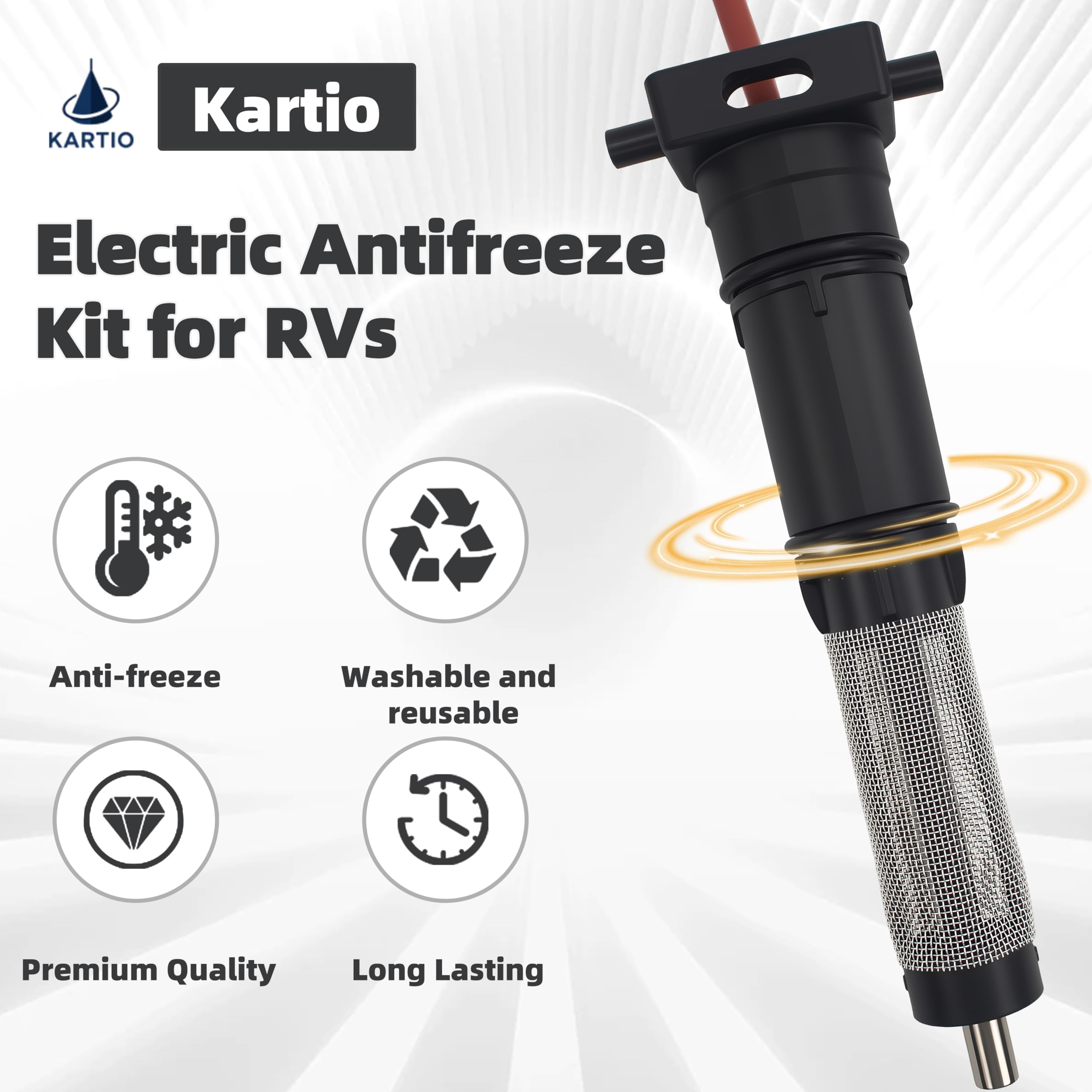 Kit anticongelante eléctrico compatible con Truma AquaGo, kit anticongelante eléctrico de repuesto para calentador de agua Truma AquaGo, protección sin heladas de hasta -20 °C/--15.6 °C |