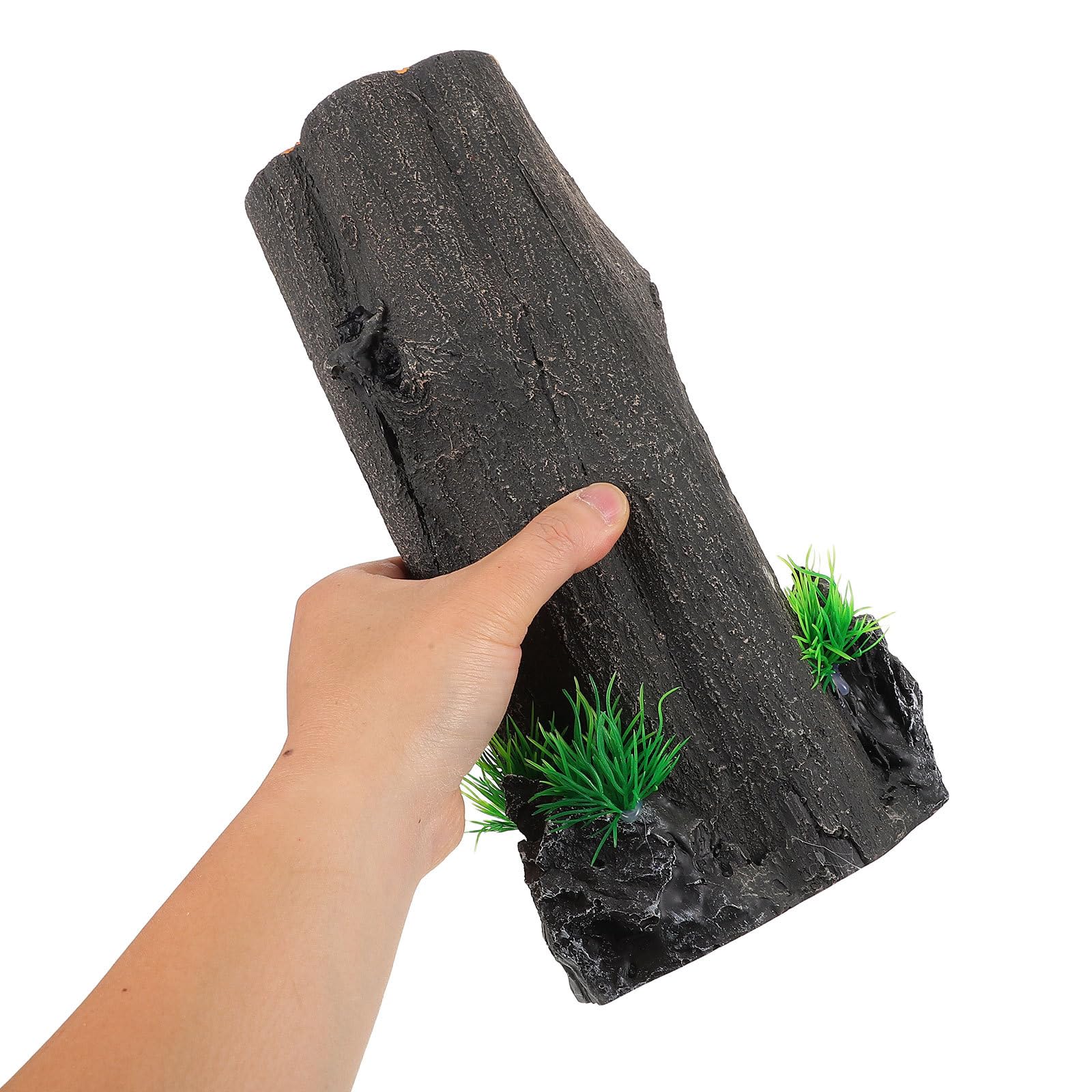BESTonZON Tronco Acquario Artificiale Decorazione Resina per Acquario Ornamento Tronco d Albero Riparo Pesci Tartarughe Senza Manutenzione Cavo per Ciclidi