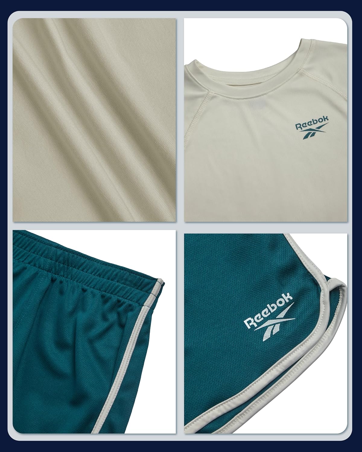 Reebok Boys Athletic Shorts Set - 3 Piece Summer Clothes Outfit with Graphic Tees and Boys Running Shorts for Active Kids