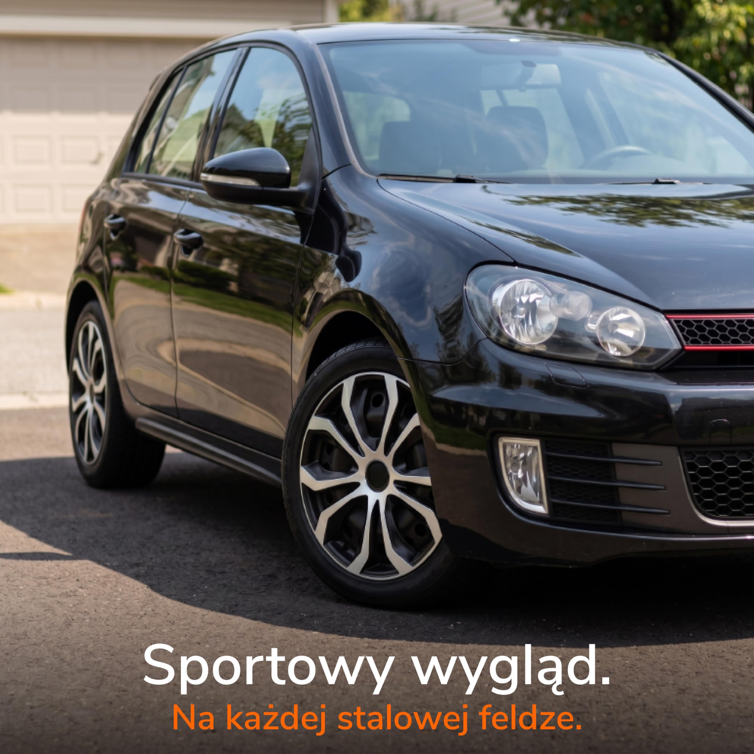 Upgrade4cars Kołpaki na koła 15 cali, czarne, srebrne, zestaw 4 sztuk, uniwersalne kołpaki do felg stalowych, wytrzymałe kołpaki z tworzywa sztucznego ABS, osłona felg samochodowych R15