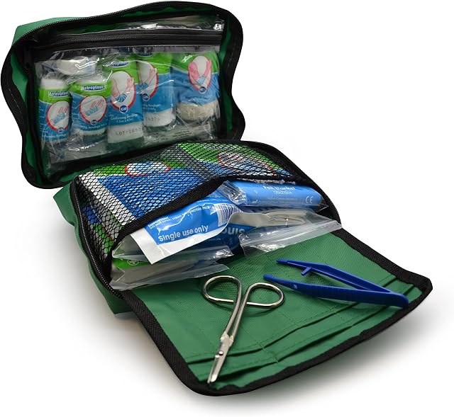90 Piece Premium Kit Includes Eyewash, 2 x Cold (Ice) Packs and Emergency Blanket for Home, Office, Car, Caravan, Workplace, Travel - Astroplast First aid Kit Bag
