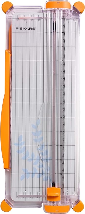 Fiskars SureCut Portable Paper Trimmer, 12 Inch Cut , Orange - 154450-1009