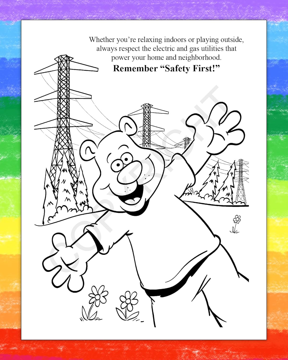 ZOCO – Electric & Utility Safety – Coloring Books (25 Bulk Pack, Without Crayons) – Games, Puzzles, Activities for Kids