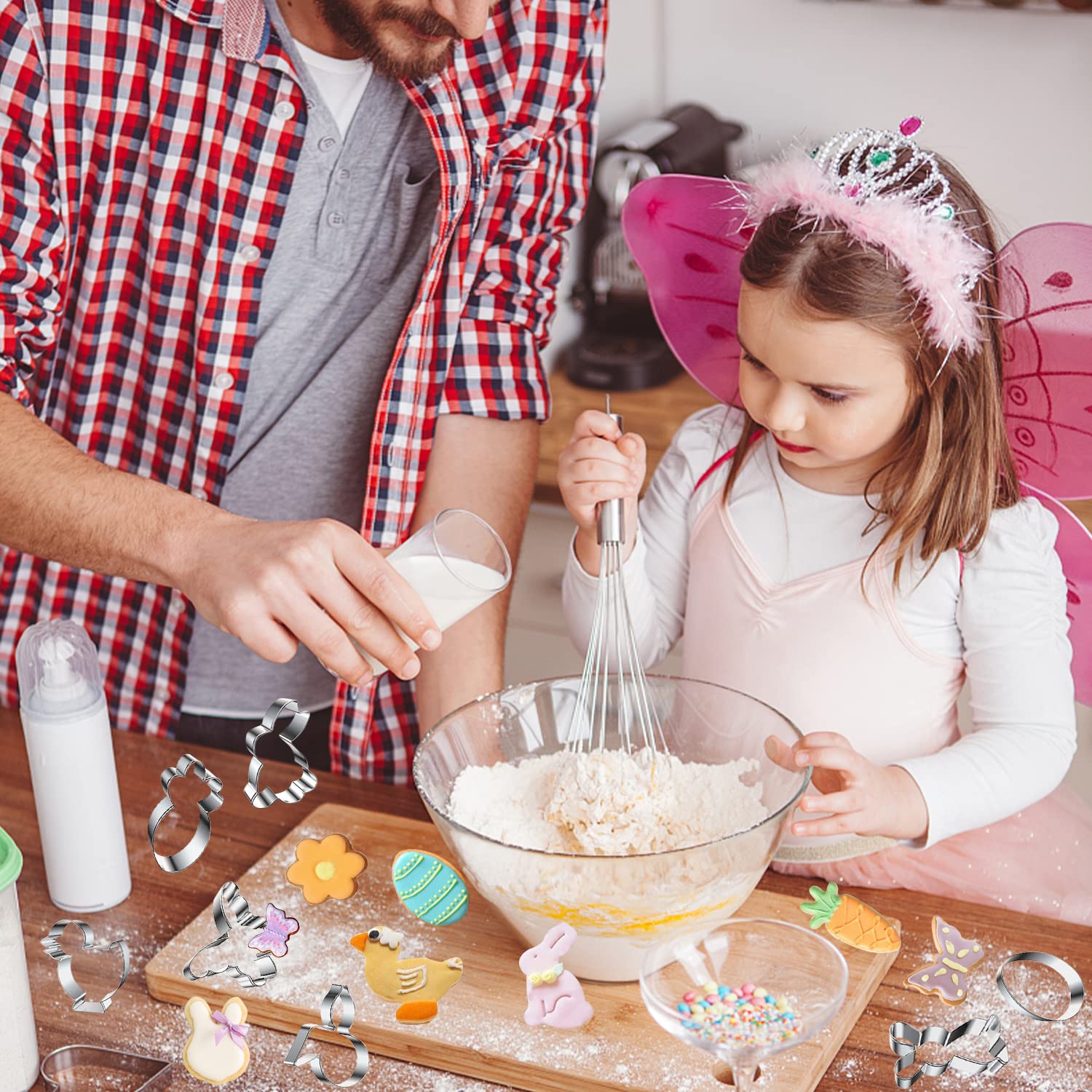 Set 10 Formine Biscotti Pasqua - Acciaio Inox 430, Stampi Per Biscotti, Torte E Pasticceria, Forme Coniglio, Uovo, Fiore - Foto 5