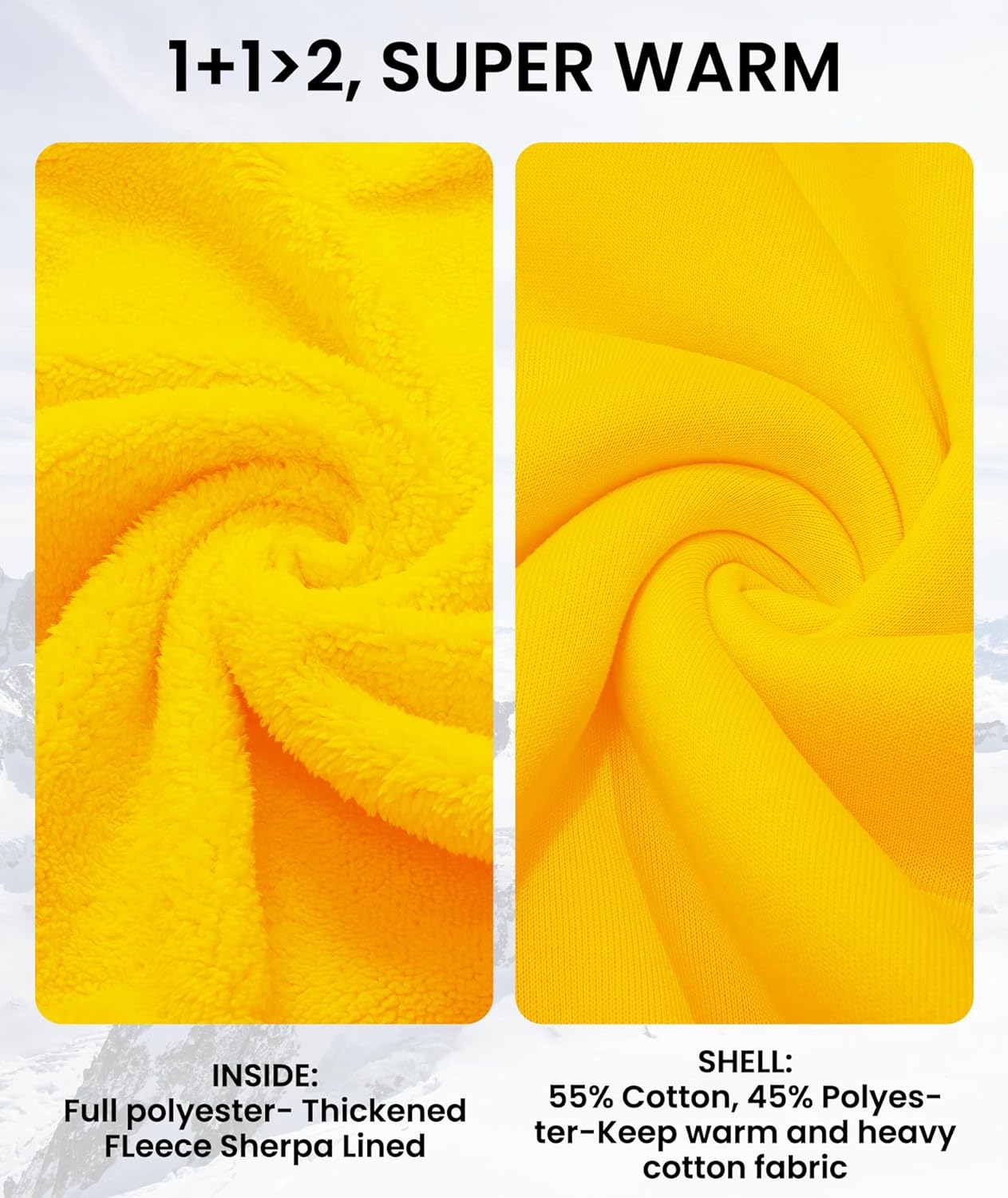 GEEK LIGHTING Hoodies for Men Heavyweight Fleece Sweatshirt - Full Zip Up Thick Sherpa Lined - Image 4