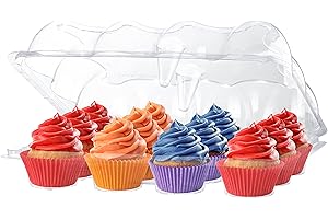 Plastic Cupcake Containers | 12 Pack Cupcake Boxes