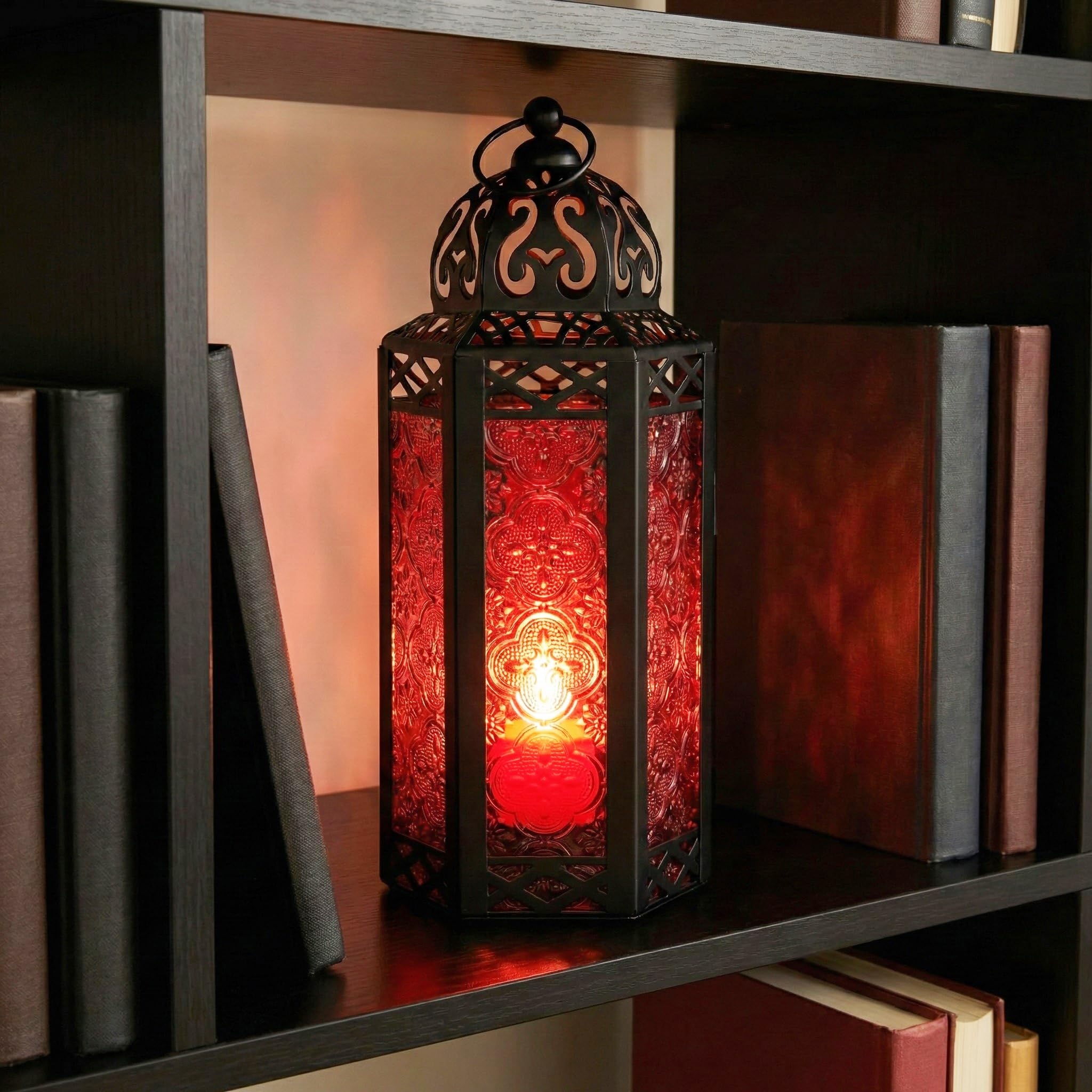 Lanterne in stile marocchino, metallo, Red, medium