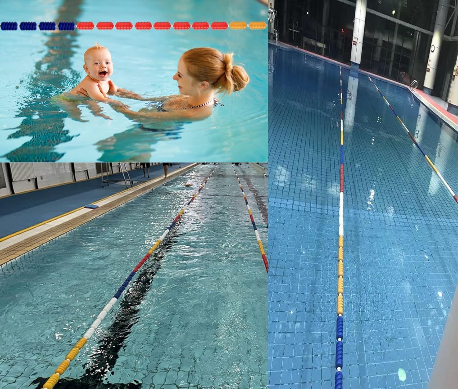 Swimming Pool Safety Rope Float Indroor Pool Rope with Floats, Swimming Pools Safety Lane Divider Line with Hook, Floating Cordon for 1/2/3/4/5/6/7/8/9/10m Long,Nylon Rope Style-8m/26.3ft