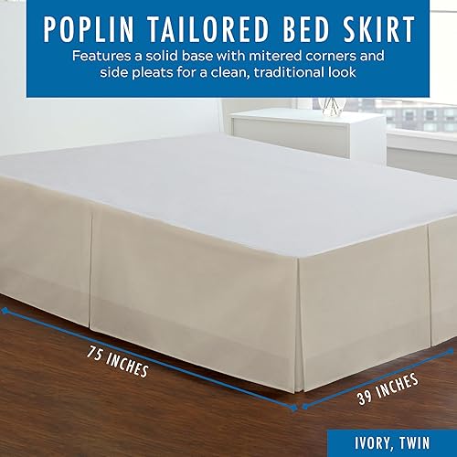 Miniatura 86 de Fresh Ideas Bedding Tailored Bedskirt, Classic 14” Drop Length, Pleated Styling, California King, White