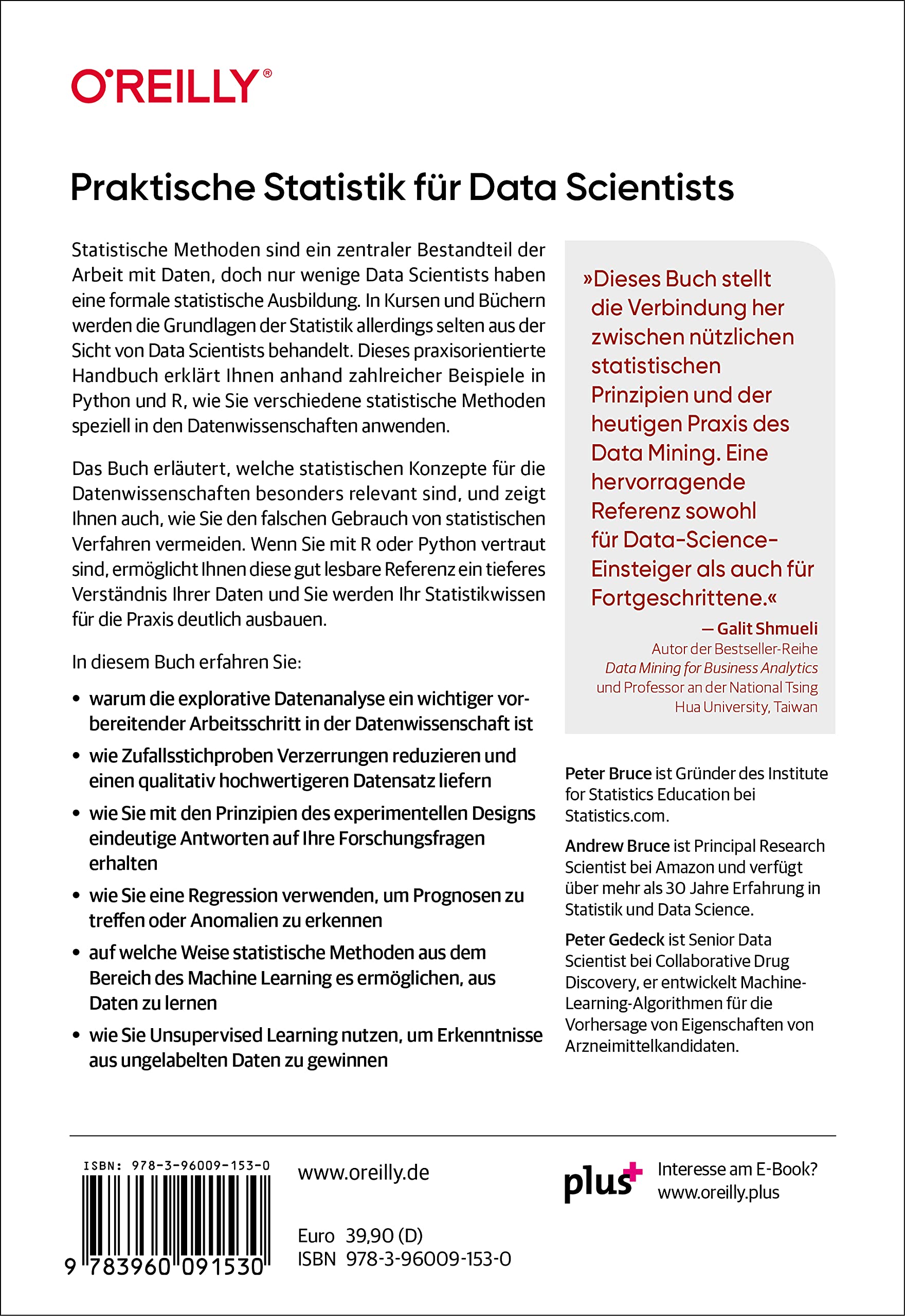Praktische Statistik für Data Scientists: 50+ essenzielle Konzepte mit R und Python (Animals)