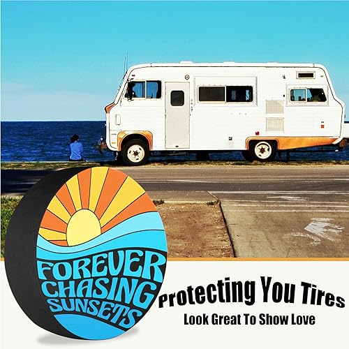 Miniatura 2 de Cubierta de neumático de repuesto Forever Chasing Sunsets, cubiertas de neumáticos de caravana, resistentes a la intemperie, a prueba de polvo,