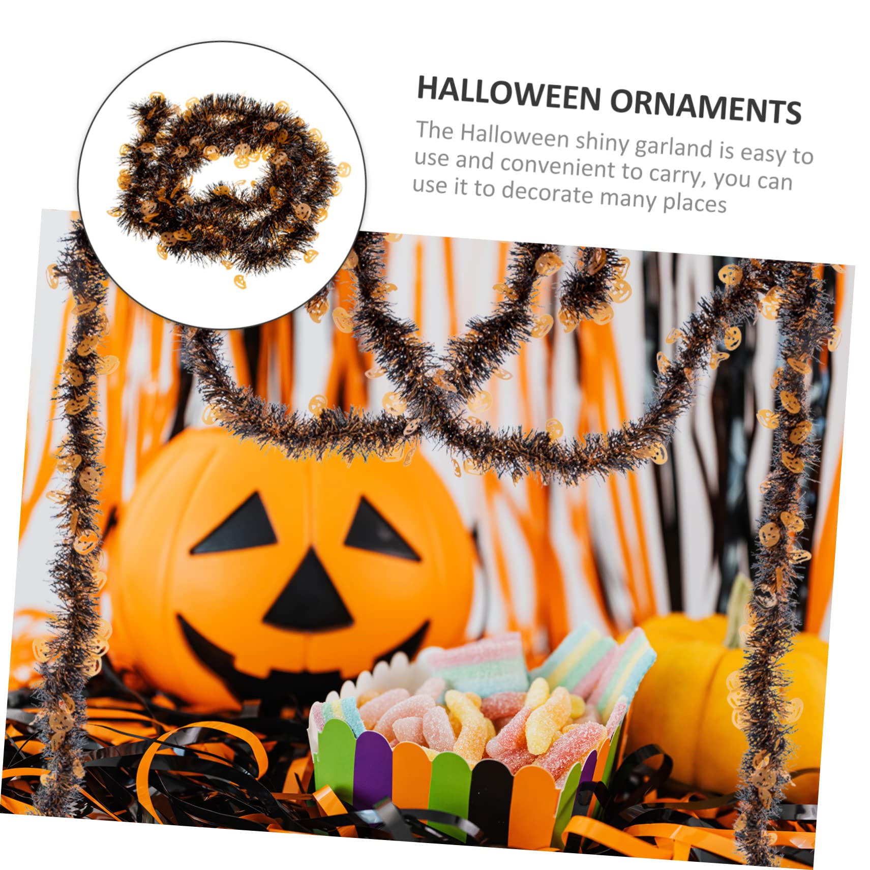 PRETYZOOM 15 STK Halloween-Dekorationen Schwarze Lametta-Girlande Halloween-Kranz Girlande Halloween wanddeko Halloween aussendeko metalldeko Halloween-Ornamente Halloween- -Schlafzimmer
