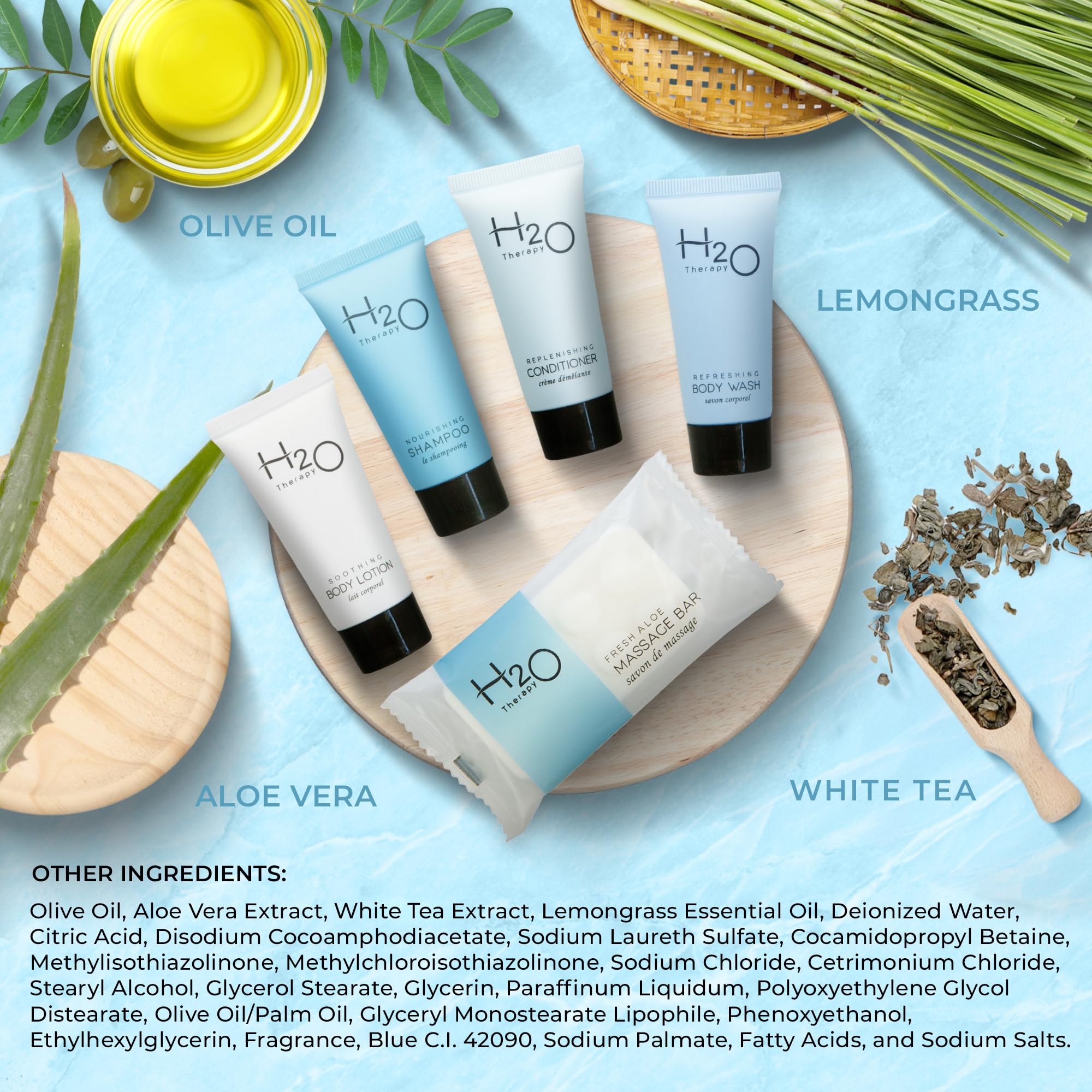 H2O Therapy Hotel Soaps & Toiletries Bulk Set,1-Shoppe Amenities