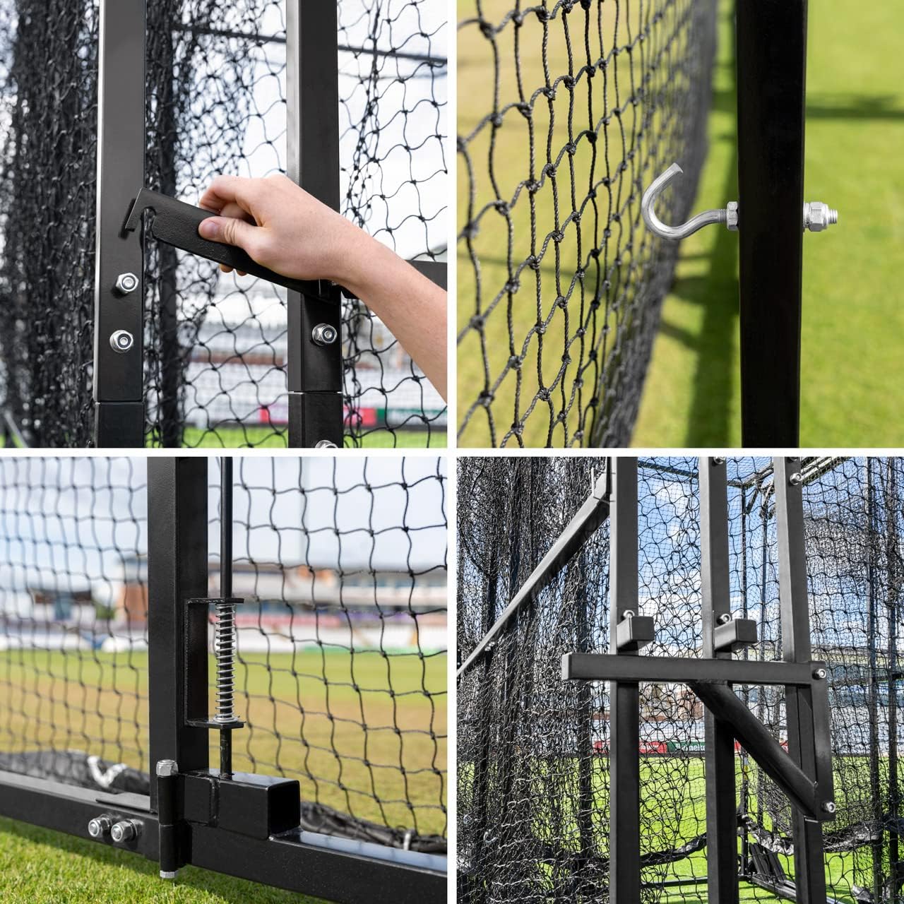 FORTRESS 360° Concertina Mobile Cricket or Baseball Cage | Heavy Duty Steel Frame with UV-Treated Netting & Pneumatic Wheels for Easy Movement [Multiple Lengths]