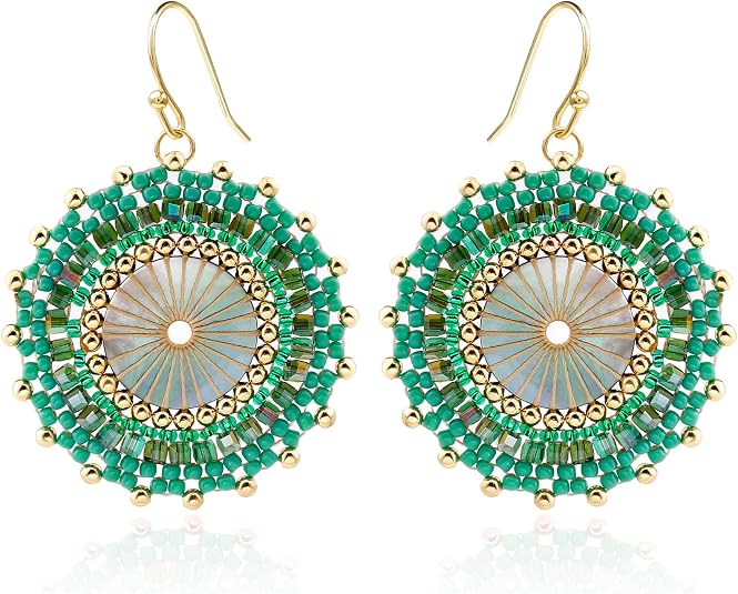 Colorful Bead Earrings For Women Summer Beach Handmade Bead Earrings Bohemia Hoop Dangle Earring For women Colorful Bead Earrings For Women Summer Beach Handmade Bead Earrings Bohemia Hoop Dangle Earring For women - Chic Summer Outfit: Mint Green Top & Tiered Denim Skirt Ideas 2026