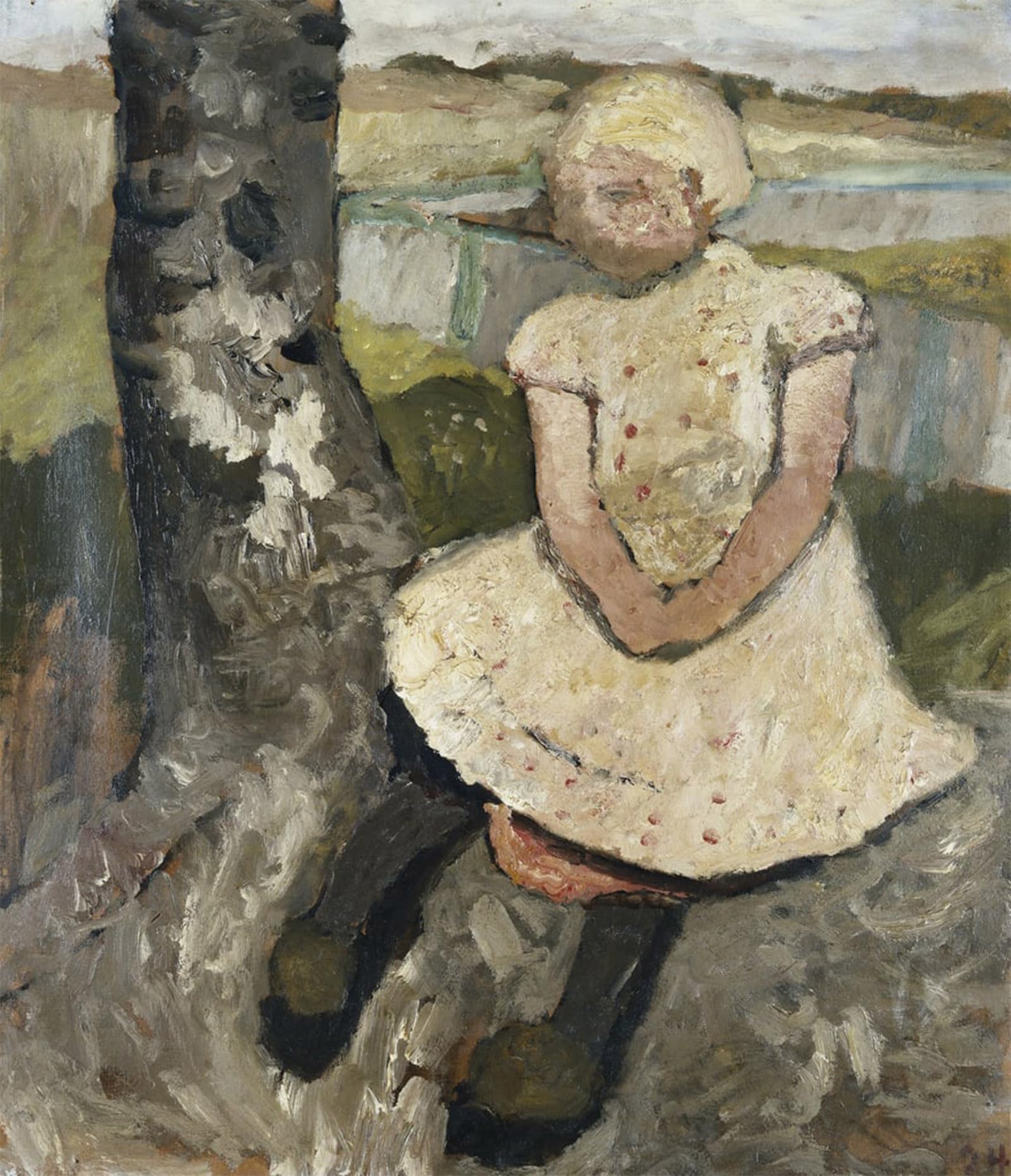 ARTXLXXBN Famous Art Print Poster Vintage Wall Art Child Sitting Under a Tree by Paula Modersohn Becker Canvas Art Poster for Home Decor 60x90cm
