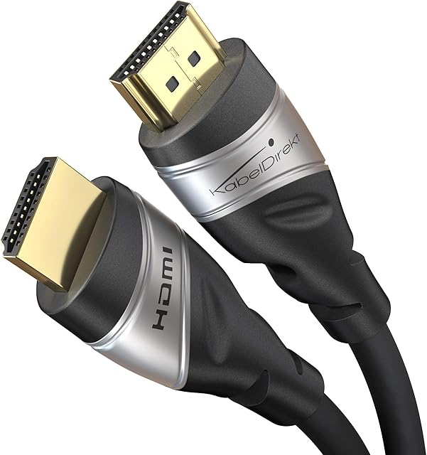 8K HDMI 2.1 cable  3m  Ultra High Speed HDMI, certified & designed in Germany (8K@60Hz, officially licensed/tested for optimal quality, perfect for PS5/Xbox/Switch, silver/black)  by CableDirect