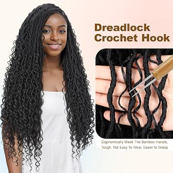 6 Pcs Dreadlock Crochet Hook,Hair Crochet Hook,Dreadlock Accessories,Includes 3Pcs Dreadlock Crochets with 1 Hook 2 Hooks 3 Hooks for Braid Craft (0.5 mm)