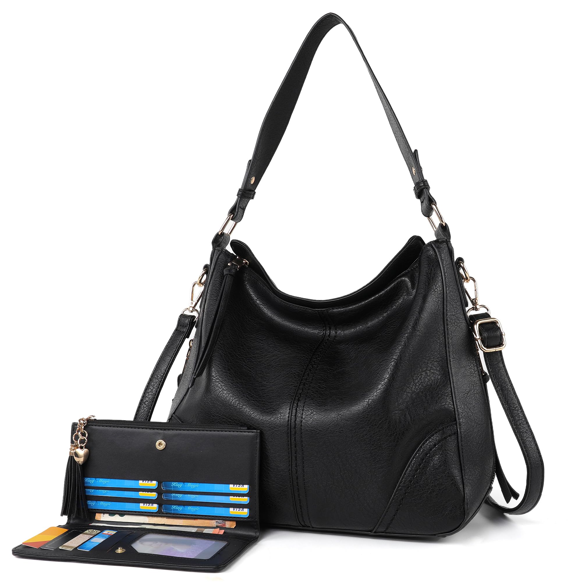 TANTOMI Hobo Bags for Women Crossbody Bags Set Crossbody Purses and Handbags Tote Bags with Adjustable Shoulder Strap 2pcs