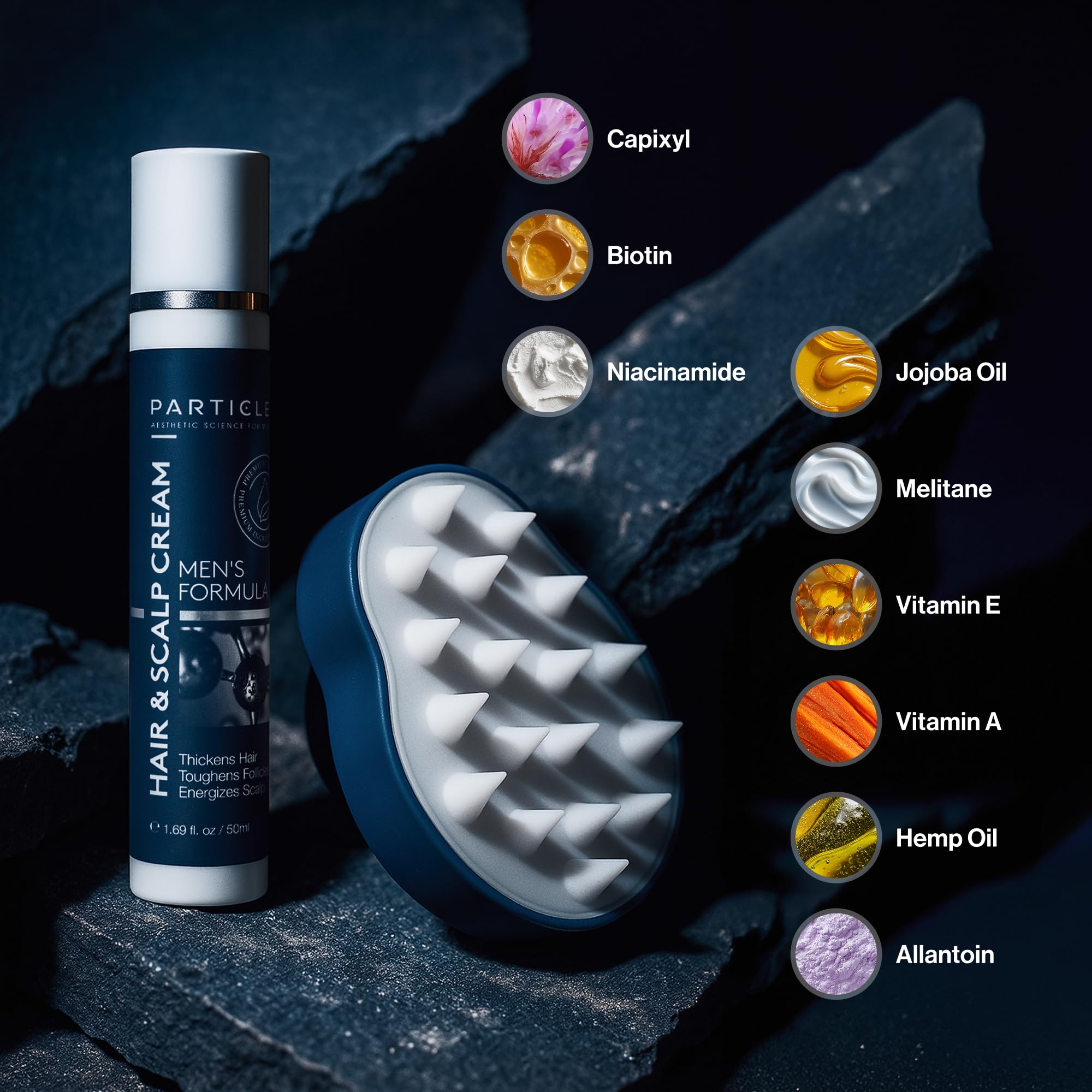 Particle Hair & Scalp Cream with Biotin and Scalp Massager