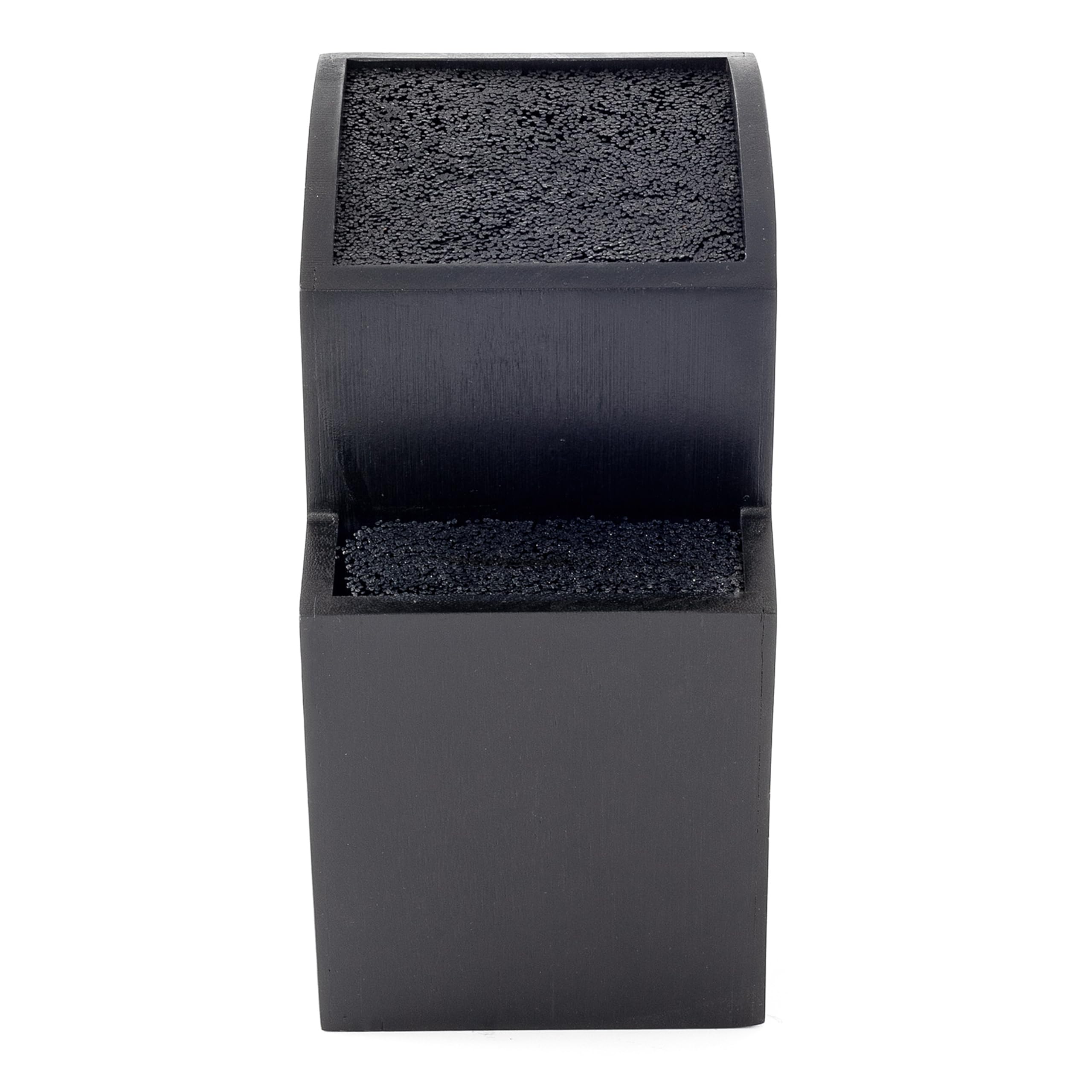 Hanseküche Ceppo portacoltelli - Portacoltelli senza coltelli in legno Tagliere (Bambù Nero, Quadrato Obliquo)