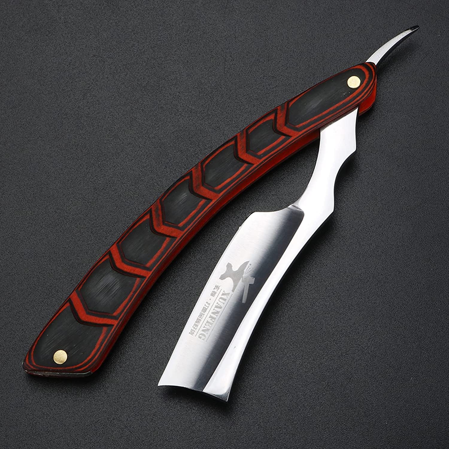 Rasiermesser-Set für Herren Rasier-Set Rasiermesser mit Holzgriff, Geschenkidee - Rasiermesser Set - Nassrasierer in Premium-Qualität,B