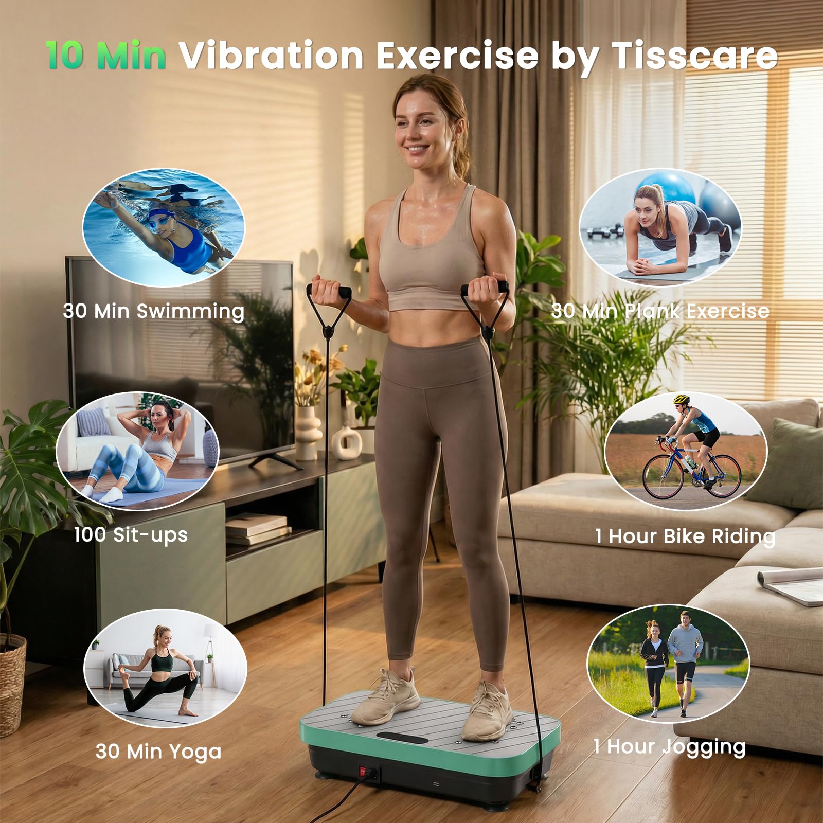 TISSCARE - Piastra vibrante per la perdita di peso e il drenaggio linfatico, piastra vibrante da 181,4 kg, piattaforma di allenamento per tutto il corpo, per il fitness a casa, idea regalo