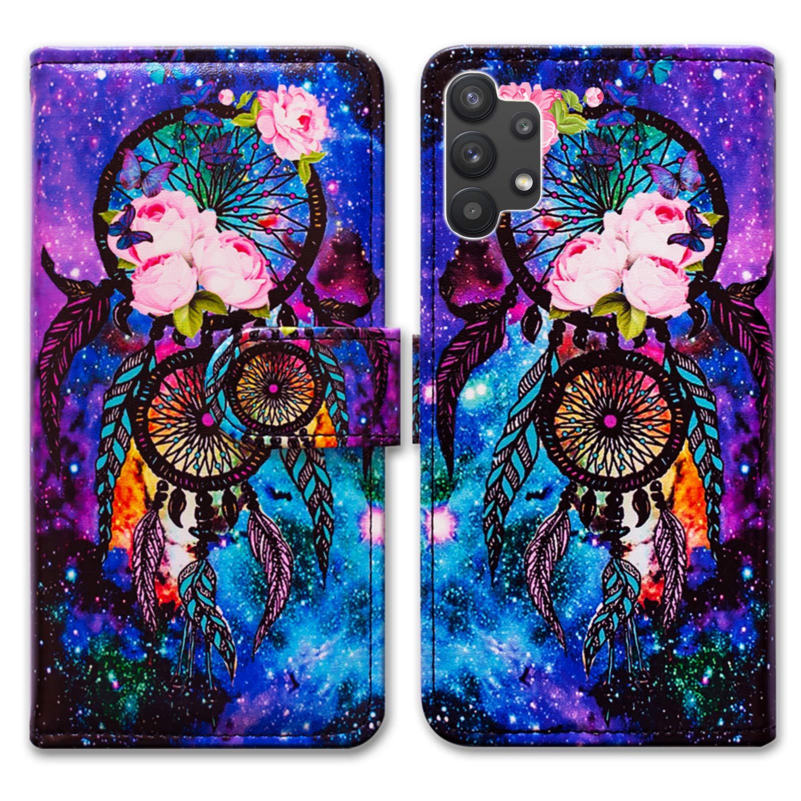 Bcov Dream Catcher Galaxy Sky Funda de piel con tapa para teléfono Galaxy A32 5G 2021