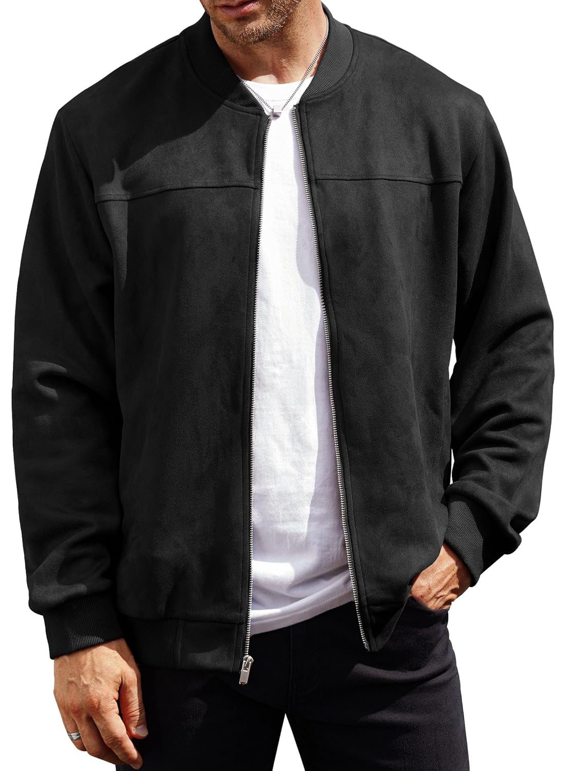 Jaqueta bomber masculina de camurça, casual, pesada, com zíper (P-GGG) em promoção! Veja a oferta e mais achadinhos de Jaquetas & Casacos 8 Hoje é o melhor dia para comprar Jaqueta bomber masculina de camurça, casual, pesada, com zíper (P-GGG) com aquele preço maroto! Promoção! Aproveite a oferta! 8