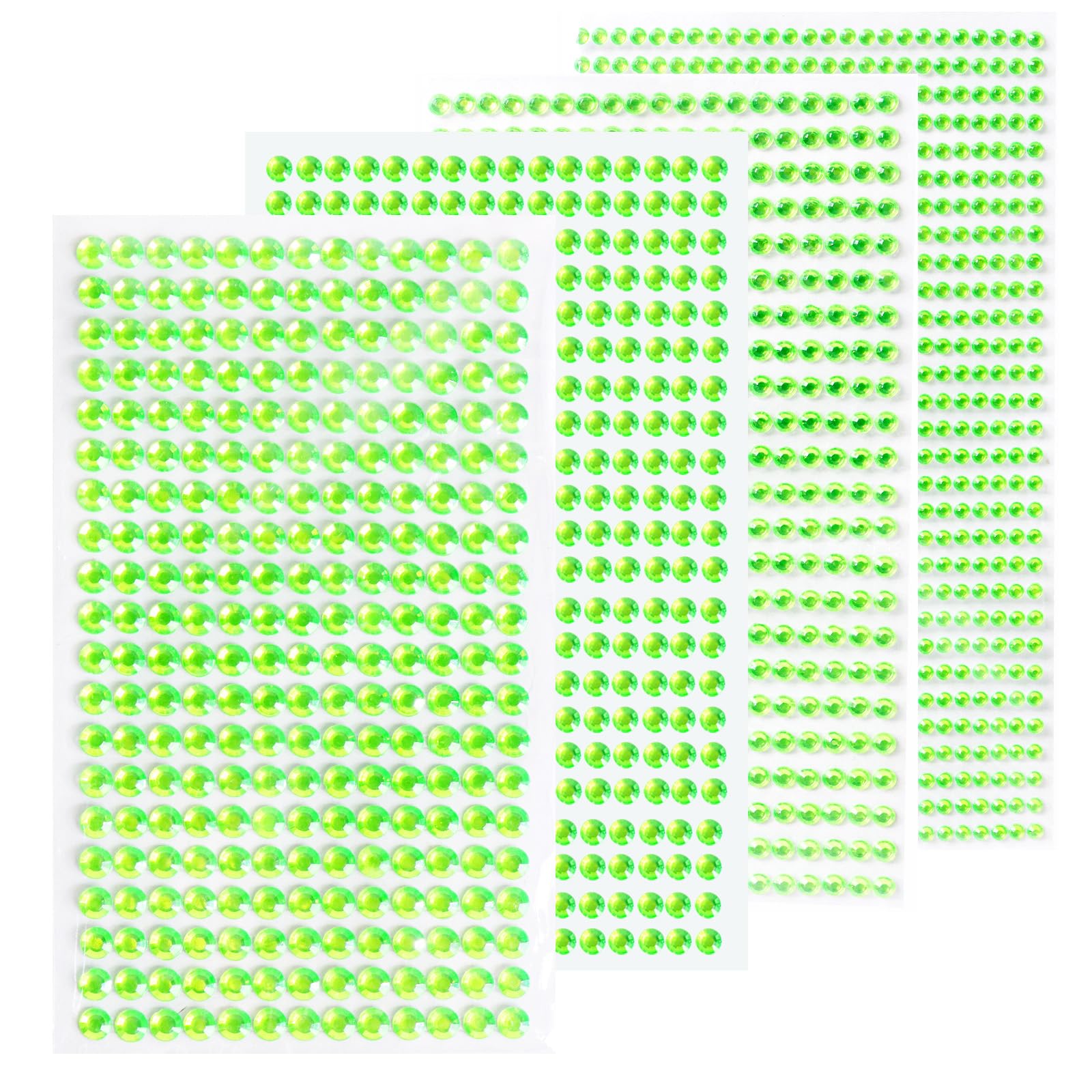 Lollanda1792Pcs Rhinestone Stickers Self-Adhesive, Face Gem Stickers, Crystal Gems Sticker Sparkly, Bling Diamond Stickers (Fruit Green)