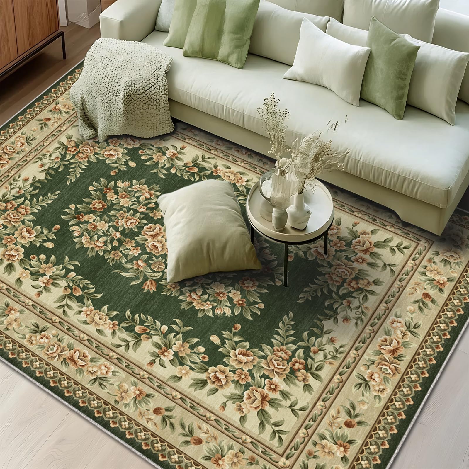 Amazon | FORTSEA 洗えるラグマット 3畳 200×250cm ペルシャ風
