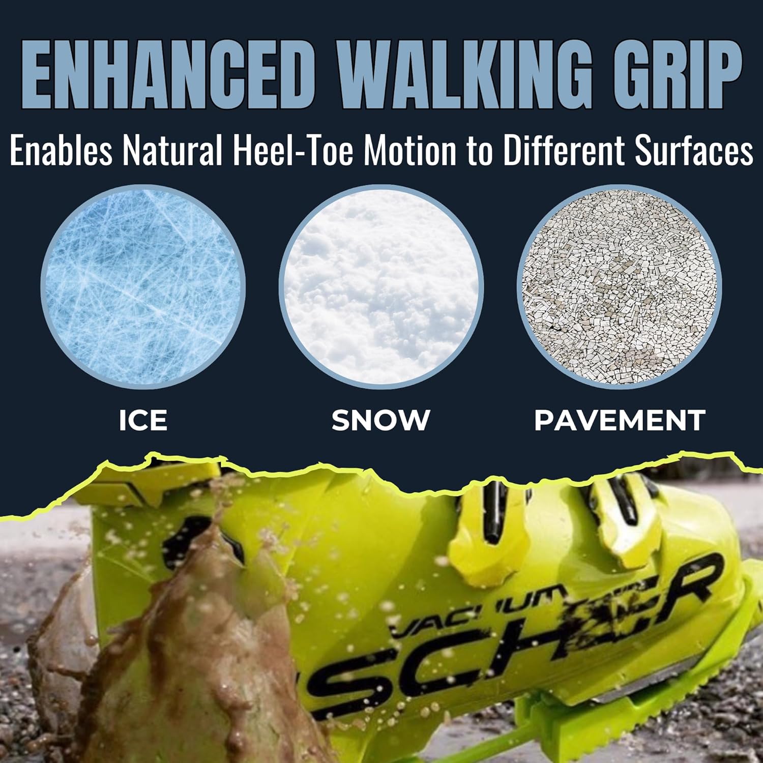 SkiSkootys Ski Boot Bottom Protector with Claws & Foldable Design - Slip-Resistant Ski Boot Traction Cleats for Walking on Ice & Snow - Adjustable Skiing Accessories - USA Made