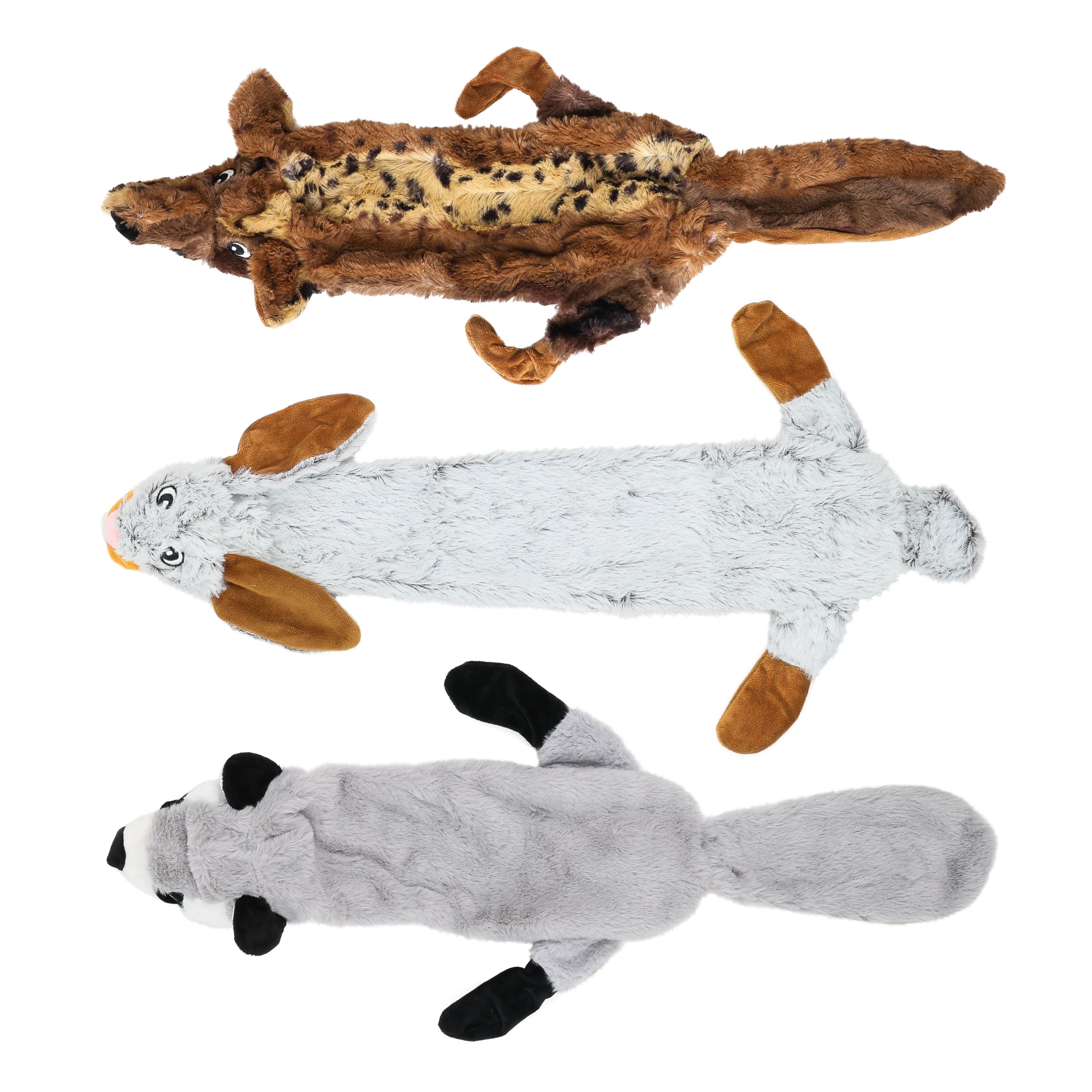 Zaxetic No-Stuffing Squeaky Plush Dog Toy, Durable, Multi‑Layer Chew Toy Bundle (Raccoon, Rabbit - Image 2