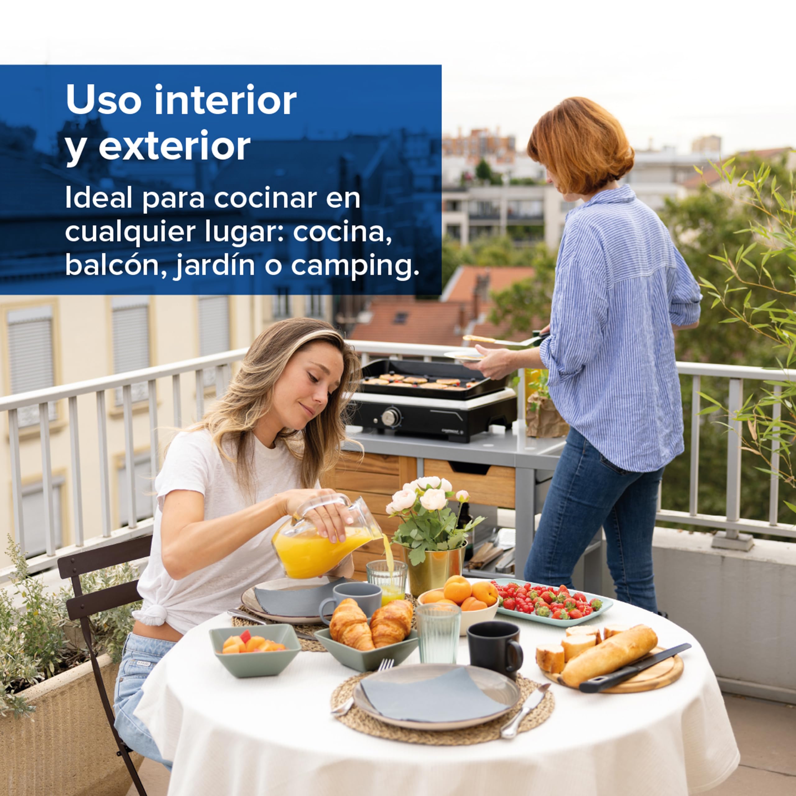 Campingaz Plancha 1 XD Electric | Parrilla Eléctrica Portátil para Interior y Exterior | 2100 W, Negro