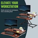 TechOrbits Standing Desk Converter – Rise-X Light, 32 Inch Wide Sit/Stand Tabletop Riser – 2 Tiered Adjustable Workstation